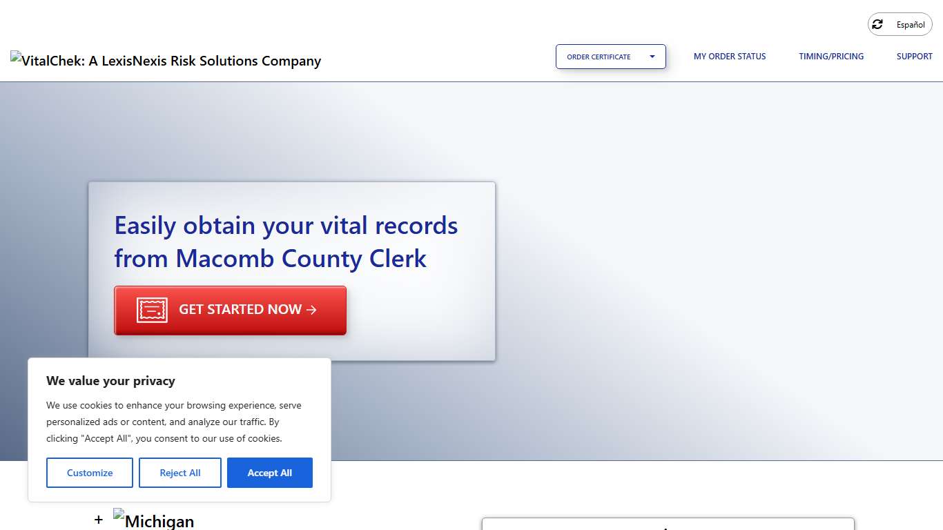 Macomb County Clerk (MI) | Order Certificates - VitalChek